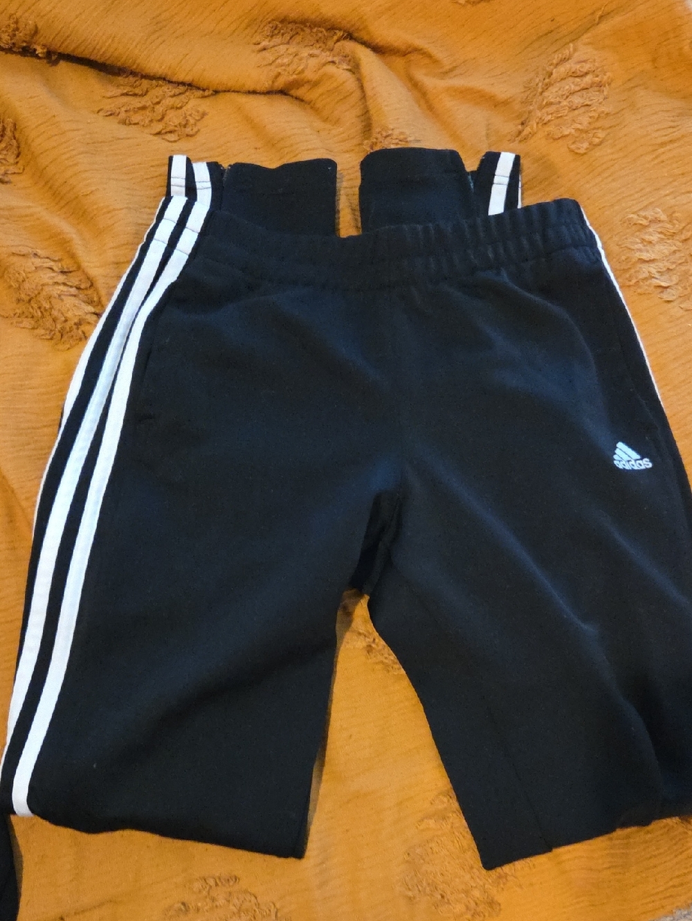 adidas Black Jogger Pants with White Side Stripes